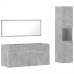 Set muebles de baño 2 piezas madera contrachapada gris hormigón