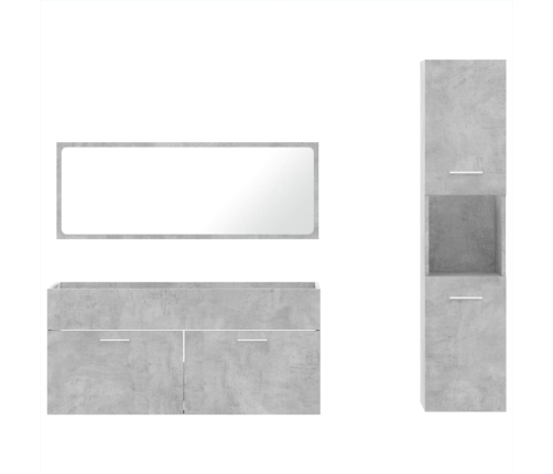 Set muebles de baño 2 piezas madera contrachapada gris hormigón