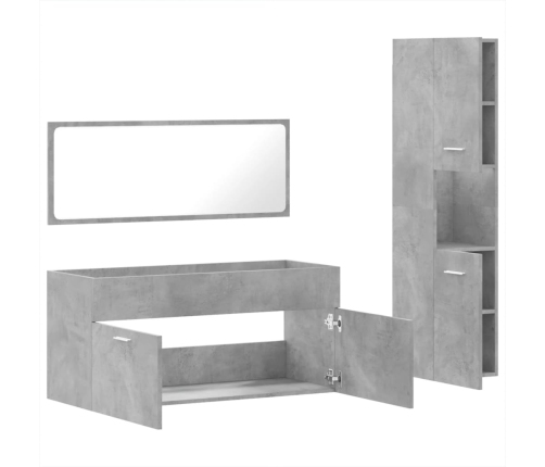 Set muebles de baño 2 piezas madera contrachapada gris hormigón