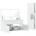 Set muebles de baño 3 piezas madera contrachapada blanco brillo