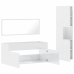 Set muebles de baño 3 piezas madera contrachapada blanco brillo