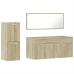 Set de muebles de baño 3 pzas madera contrachapada roble Sonoma