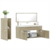 Set de muebles de baño 3 pzas madera contrachapada roble Sonoma