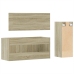 Set de muebles de baño 3 pzas madera contrachapada roble Sonoma