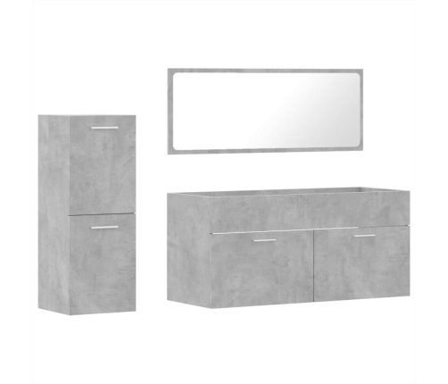 Set muebles de baño 2 piezas madera contrachapada gris hormigón