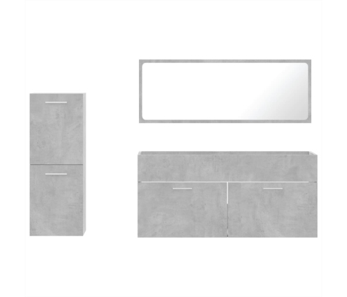 Set muebles de baño 2 piezas madera contrachapada gris hormigón