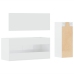 Set muebles de baño 3 piezas madera contrachapada blanco brillo