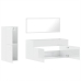 Set muebles de baño 3 piezas madera contrachapada blanco brillo