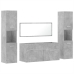 Juego muebles de baño 4 pzas madera contrachapada gris hormigón