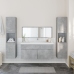 Juego muebles de baño 4 pzas madera contrachapada gris hormigón