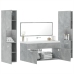 Juego muebles de baño 4 pzas madera contrachapada gris hormigón