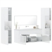 Juego muebles de baño 4 pzas madera contrachapada blanco brillo