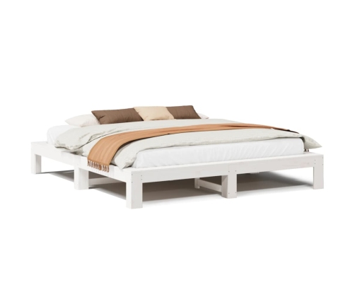 Cama sin colchón madera maciza de pino blanca 180x200 cm