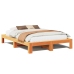 Cama sin colchón madera maciza de pino marrón cera 160x200 cm