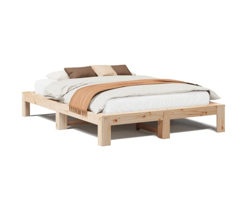 Estructura de cama sin colchón madera de pino blanco 150x200 cm