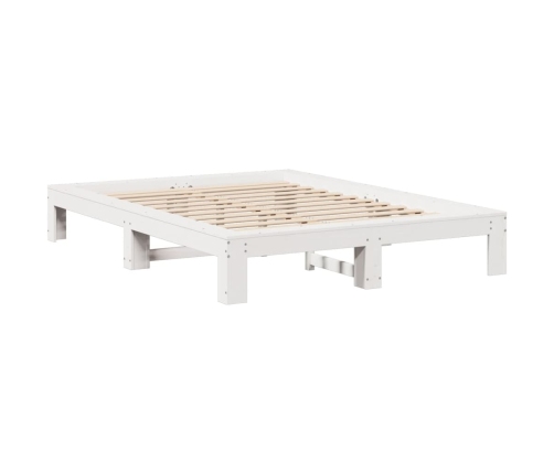 Estructura de cama sin colchón madera de pino blanca 150x200 cm