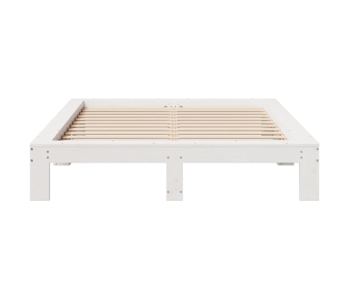 Estructura de cama sin colchón madera de pino blanca 150x200 cm