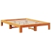 Cama sin colchón madera maciza de pino marrón cera 140x200 cm