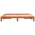 Cama sin colchón madera maciza de pino marrón cera 140x200 cm