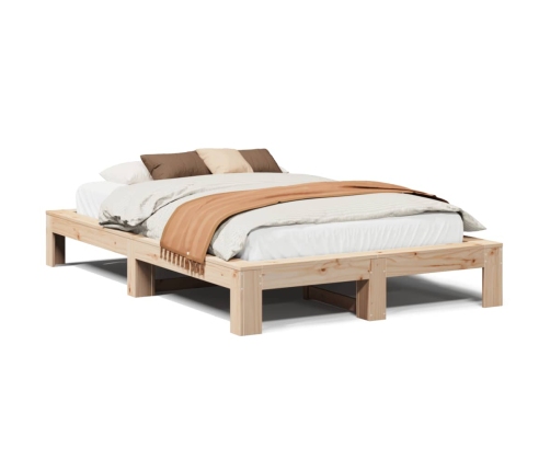 Estructura de cama sin colchón madera de pino maciza 120x200 cm