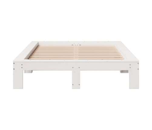 Estructura de cama sin colchón madera de pino blanca 120x200 cm