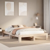 Estructura de cama sin colchón madera maciza de pino 140x190 cm