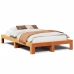 Estructura de cama sin colchón madera maciza marrón 135x190 cm