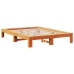 Estructura de cama sin colchón madera maciza marrón 135x190 cm