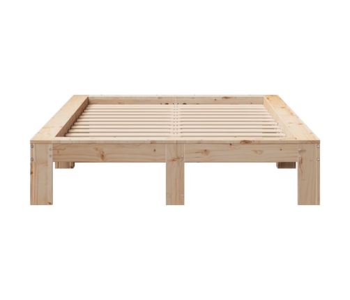 Estructura de cama sin colchón madera maciza de pino 120x190 cm