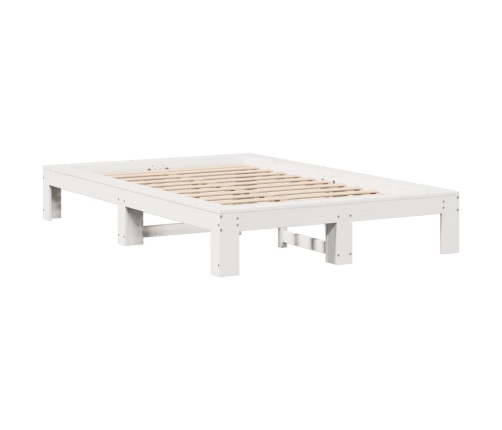 Estructura de cama sin colchón madera maciza blanca 120x190 cm