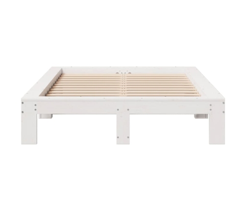 Estructura de cama sin colchón madera maciza blanca 120x190 cm