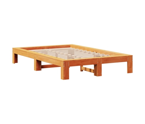 Estructura de cama sin colchón madera maciza marrón 120x190 cm