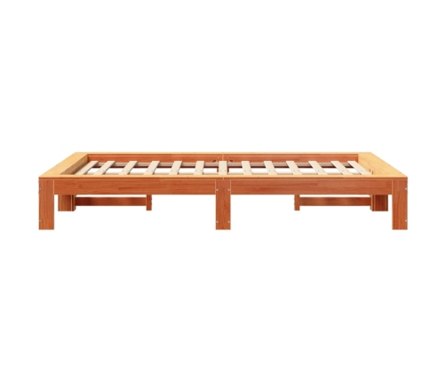 Estructura de cama sin colchón madera maciza marrón 120x190 cm