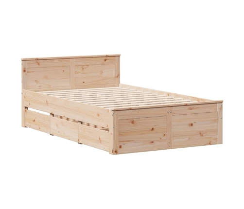 Cama con cabecero sin colchón madera maciza de pino 120x190 cm