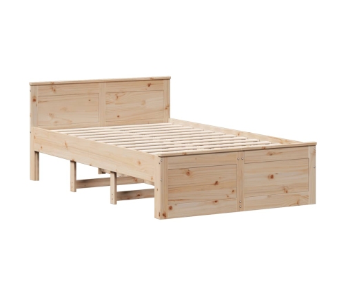 Cama con cabecero sin colchón madera maciza de pino 120x190 cm