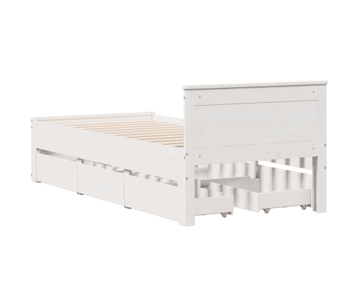 Cama sin colchón y cabecero madera maciza pino blanca 90x190 cm