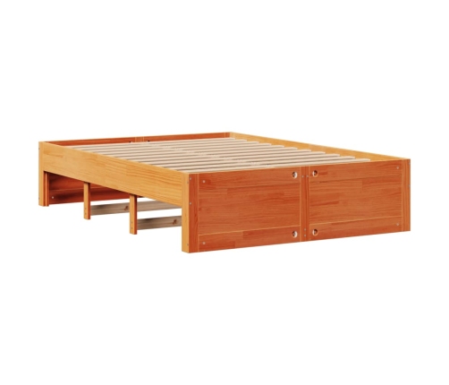 Cama con cajones sin colchón madera maciza marrón 160x200 cm