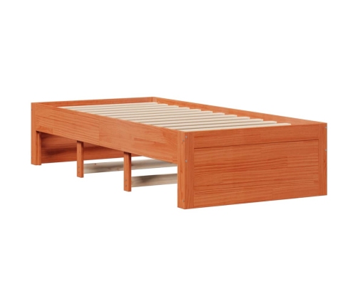 Cama sin colchón con cajones madera de pino marrón 100x200 cm