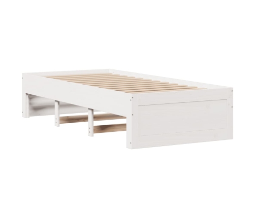 Cama sin colchón con cajones madera de pino blanco 75x190 cm