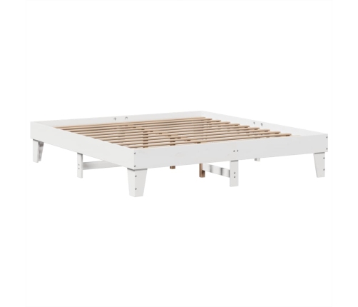 Estructura de cama sin colchón madera maciza blanca 200x200 cm