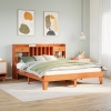 Cama sin colchón madera maciza de pino marrón cera 200x200 cm