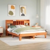 Cama sin colchón madera maciza de pino marrón cera 180x200 cm