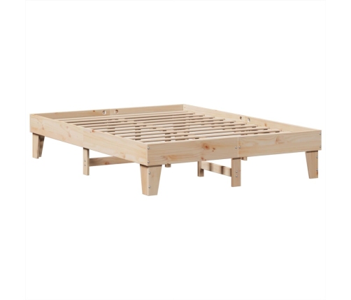 Estructura de cama sin colchón madera maciza de pino 160x200 cm