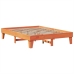 Cama sin colchón madera maciza de pino marrón cera 160x200 cm