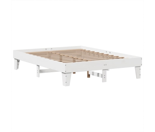 Estructura de cama sin colchón madera de pino blanca 140x200 cm