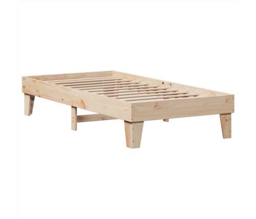 Estructura de cama sin colchón madera maciza de pino 100x200 cm