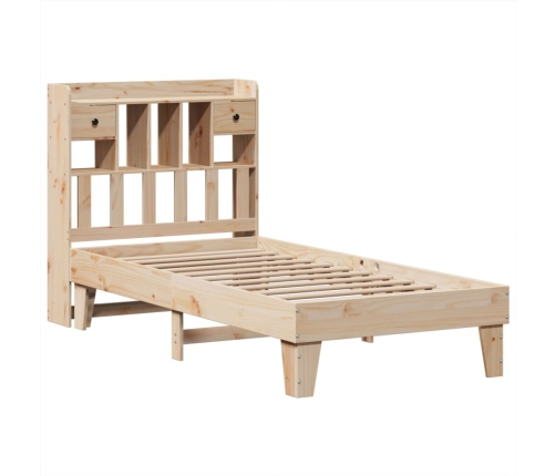 Estructura de cama sin colchón madera maciza de pino 90x200 cm