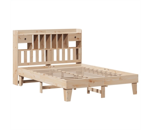 Estructura de cama sin colchón madera maciza de pino 140x190 cm