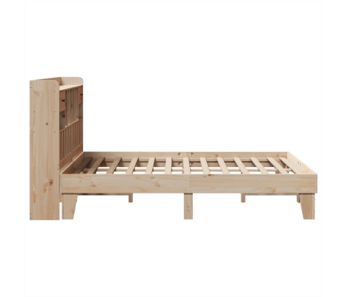 Estructura de cama sin colchón madera maciza de pino 140x190 cm