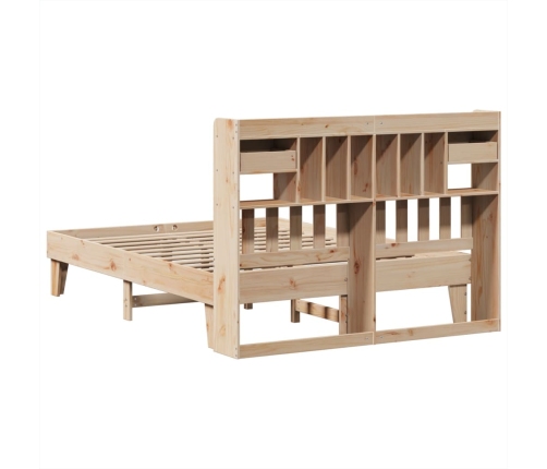 Estructura de cama sin colchón madera maciza de pino 140x190 cm